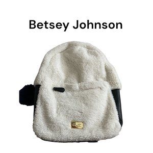 Betsey Johnson Sherpa Hooded Backpack Rare